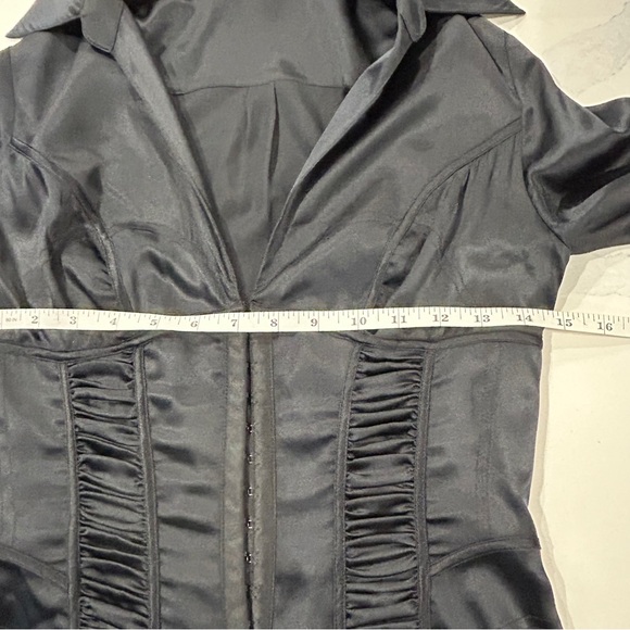 Marciano Stretch Satin Silk Corset Bodice Blouse - Picture 12 of 13